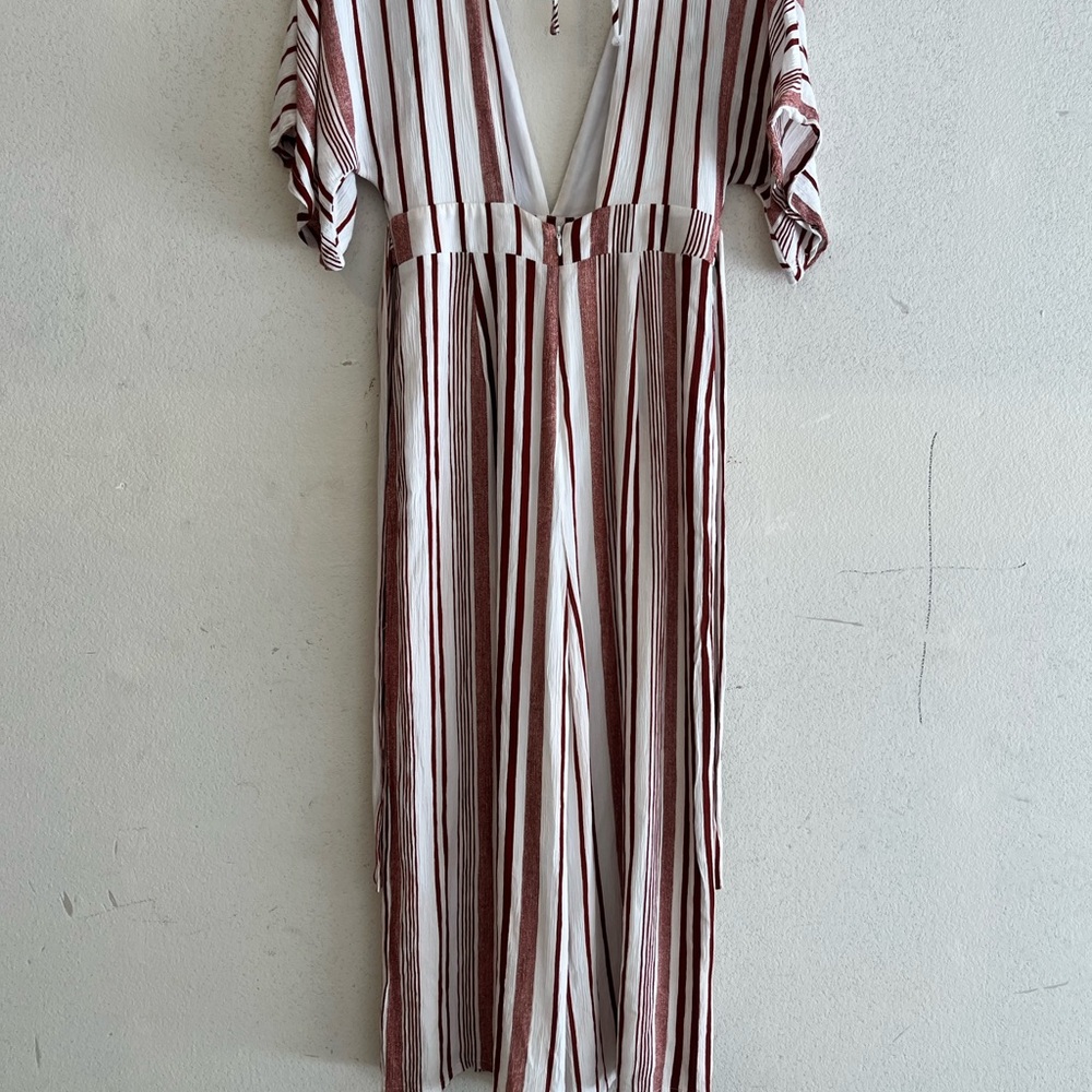 Lulus White & Rust Jumpsuit Open Back Size Xs - image 7